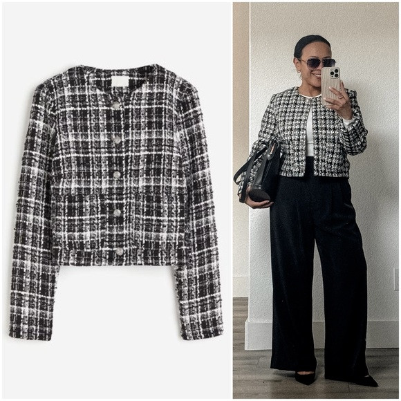 Black Plaid Boucle Jacket (S, XL) | Poshmark
