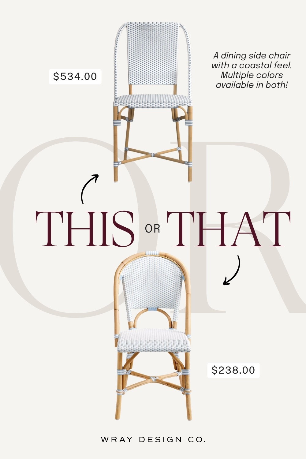 A rattan dining side chair with coastal vibes. Splurge or get the look for less (ON SALE!) at Serena & Lily. Let me know which one you buy, friends!

#LTKHome #LTKSeasonal #LTKSaleAlert