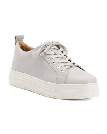 Leather Platform Lace Up Sneakers | TJ Maxx
