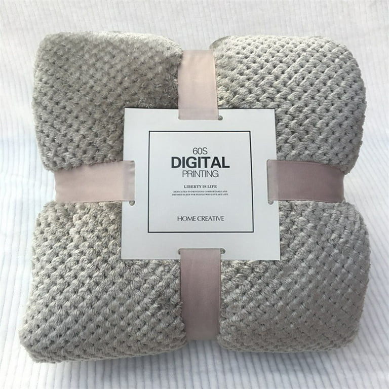 Blankets And Throws Soft Warm Plaid Bed Blanket Large Mesh Flannel Blankets Thick Breathable Grey... | Walmart (US)