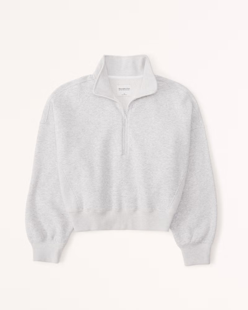 Abercrombie & Fitch Women's Essential Sunday Half-Zip in Light Grey - Size XL | Abercrombie & Fitch (US)
