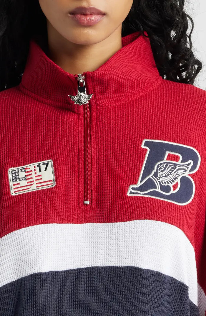 BOYS LIE Off Duty A1 Alex Waffle Knit Half Zip Sweatshirt | Nordstrom | Nordstrom