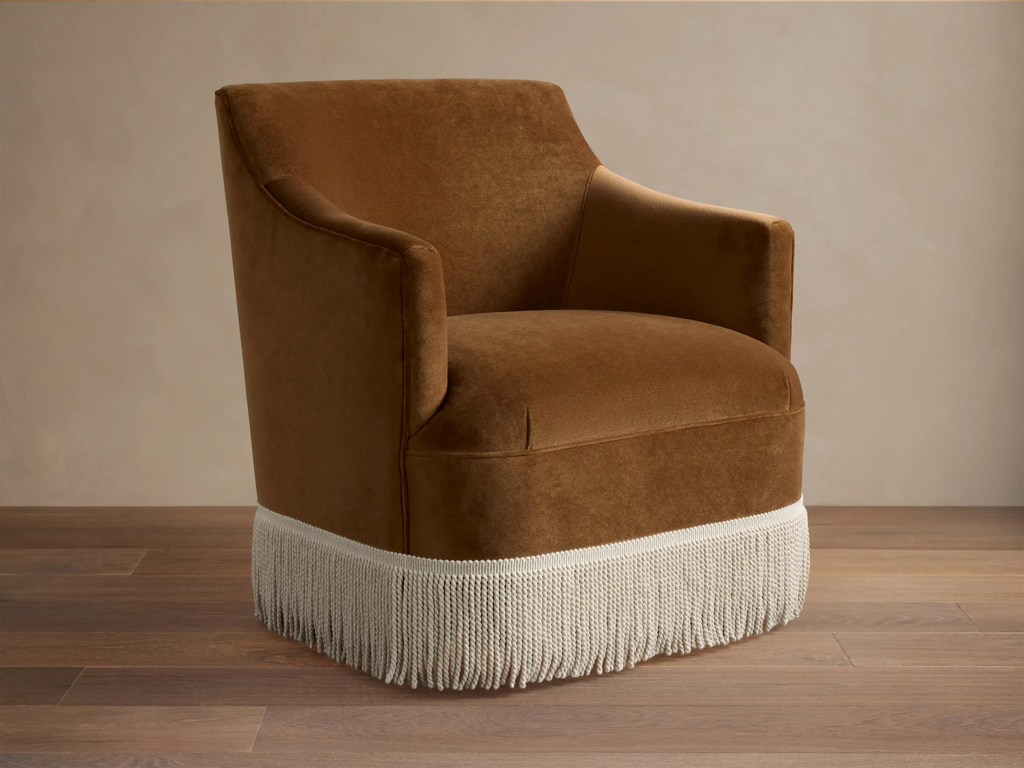 Savannah Swivel Chair with Fringe | Arhaus