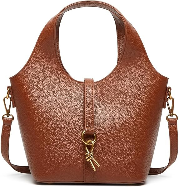 Women Bucket Bag PU Leather Hobo Bag Fashion Shoulder Crossbody Vintage Tote Small Handabg Purse | Amazon (US)