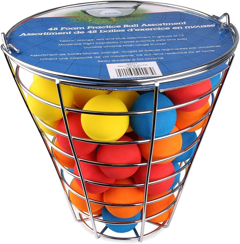 Intech 48 Multi-Color Foam Golf Balls with Metal Range Basket, Soft Limited Flight Practice Golf ... | Amazon (US)