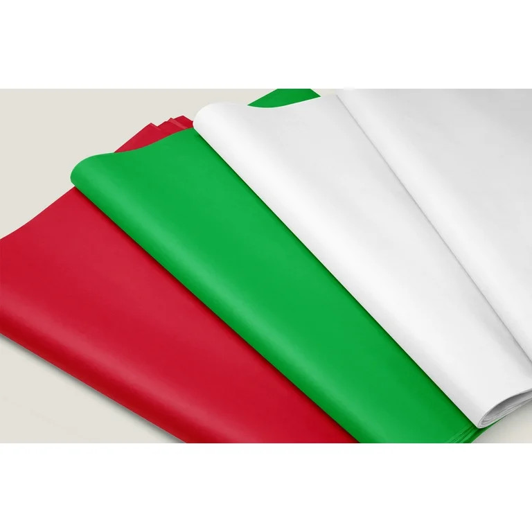 Red, Green, and White Gift Tissue Paper, 20 Sheets, by Holiday Time | Walmart (US)