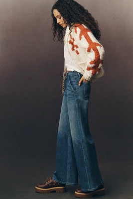 MOTHER Drawn Undercover High Rise Wide Leg Jeans | Anthropologie (US)