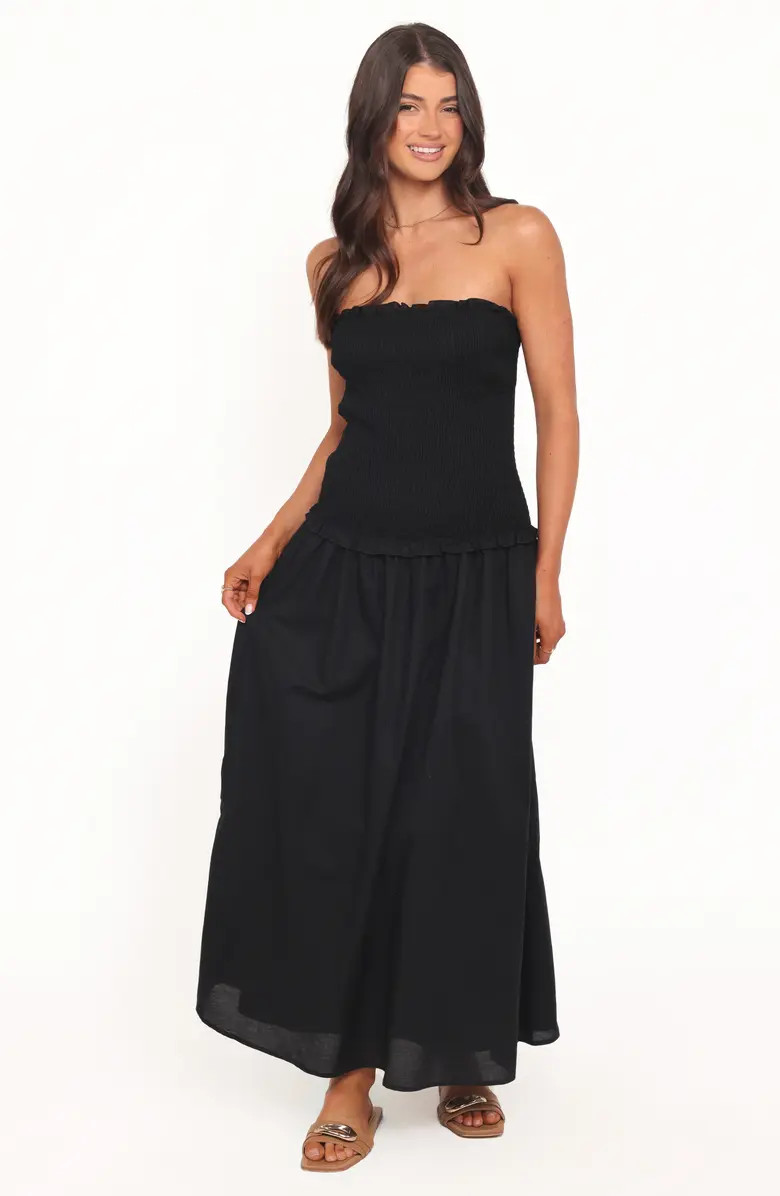 Bea Strapless Cotton & Linen Maxi Dress | Nordstrom