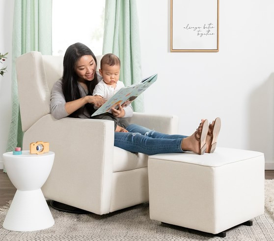 Babyletto Kiwi Swivel Glider Recliner & Ottoman | Pottery Barn Kids