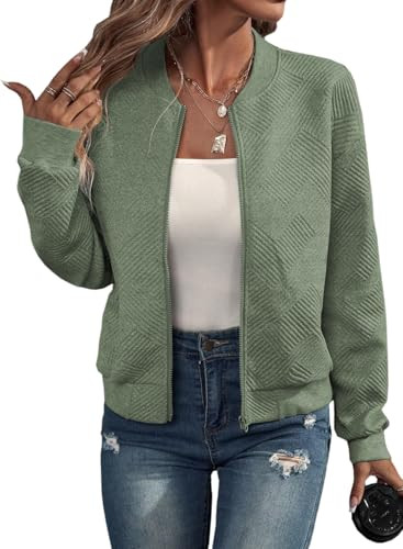 EVALESS Womens Bomber Jacket Coat Casual Stand Collar Zip Up Lightweight Fall Fashion Jackets Out... | Amazon (US)