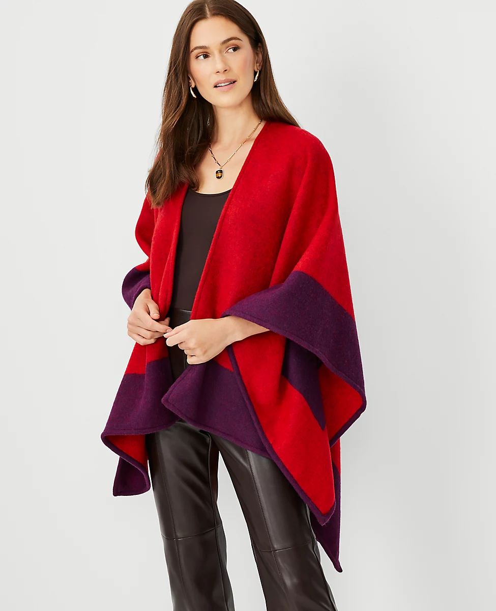 Studio Collection Wool Poncho | Ann Taylor (US)