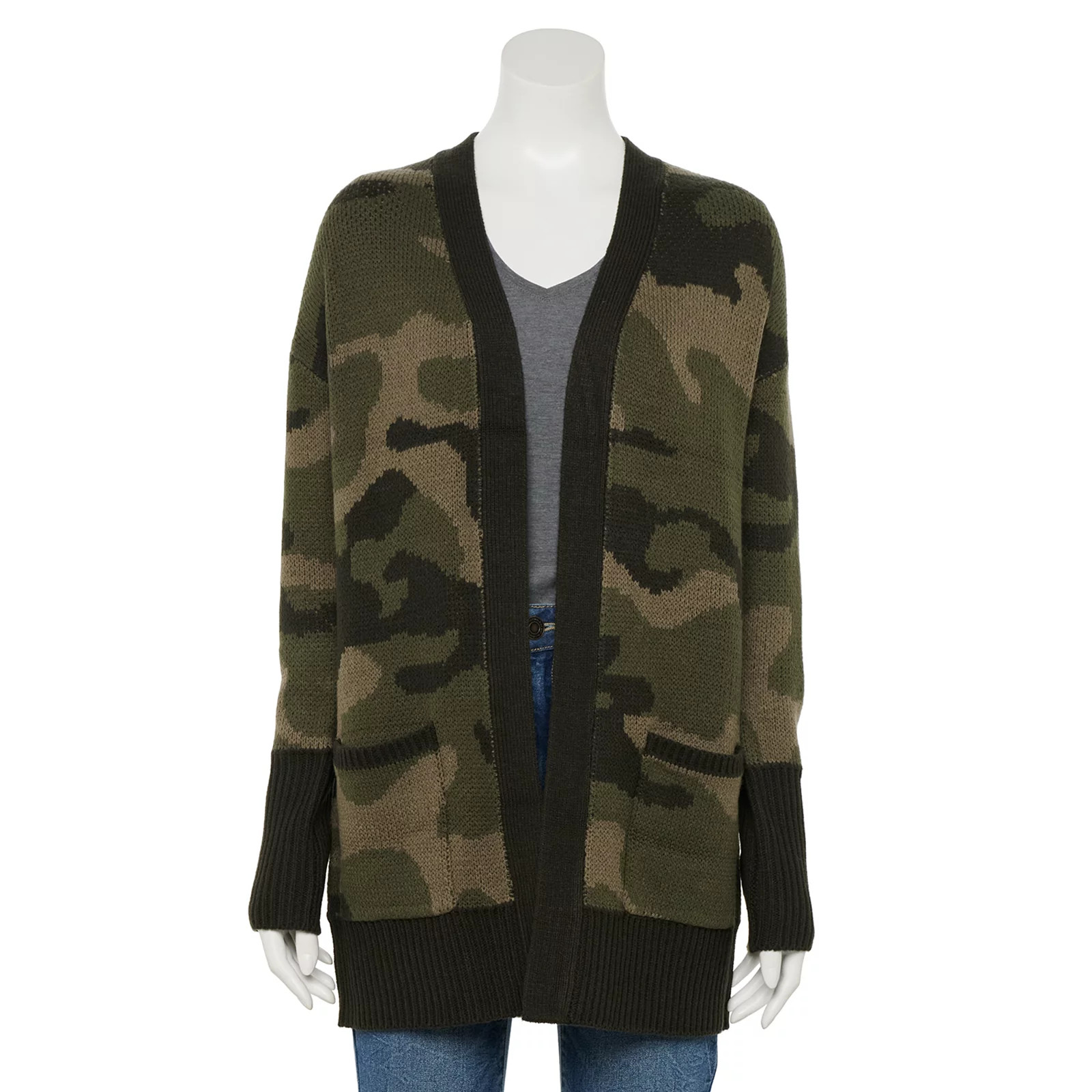 Juniors' SO Long Sleeve Side Grommet Cardigan Sweater, Girl's, Size: XS, Green | Kohl's