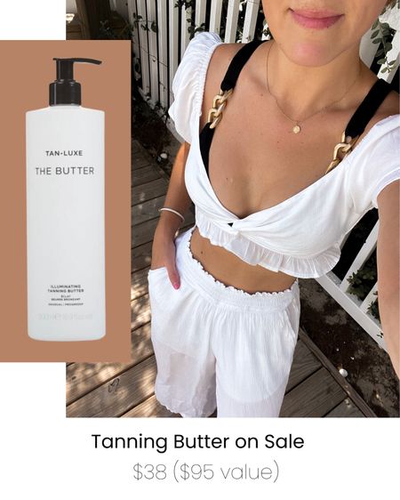Vacation ready. My favorite tanning lotion is on sale. 🙌🏼 I picked up 2 bottles. It gives a gorgeous color gradually. 

Self tanner, tanluxe 

#LTKFind #LTKSale