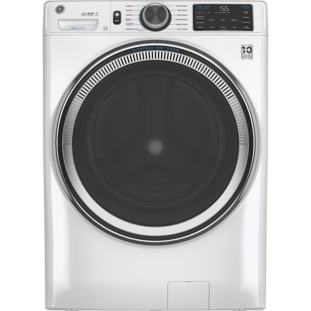4.8 cu. ft. White Front Load Washing Machine with OdorBlock UltraFresh Vent System and Sanitize w... | The Home Depot