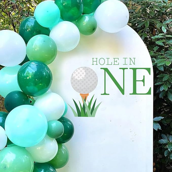 Hole In One Birthday Backdrop Decals，Golf Yard Signs For Outdoor Birthday Party，Hole In One W... | Amazon (US)