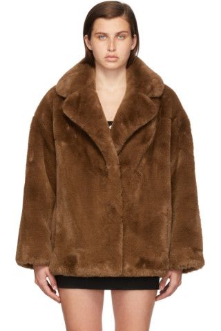 Brown Faux-Fur Savannah Jacket | SSENSE