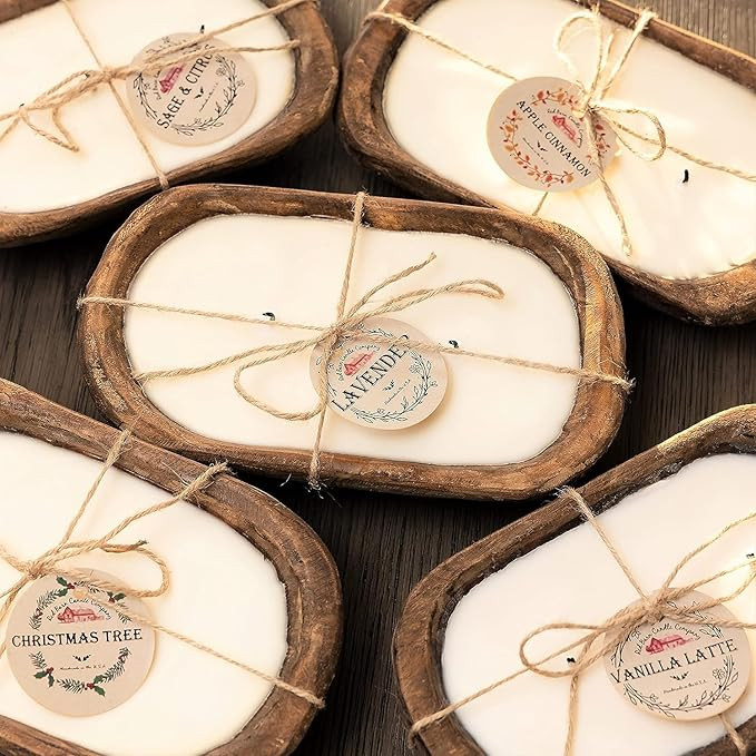 Red Barn Dough Bowl Candles (3-Wick) (3-Wick, Sandalwood) | Amazon (US)