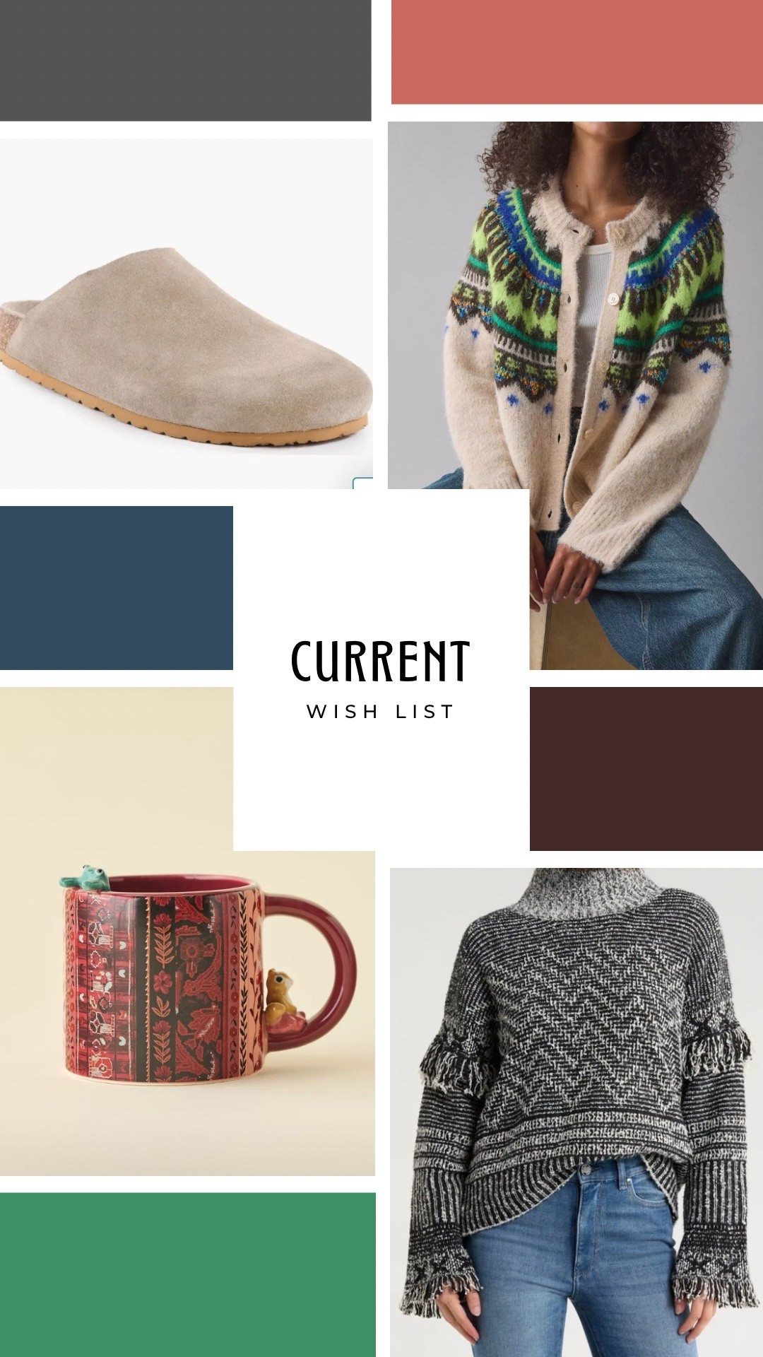 This week's wish list is here and feels extra Fall to me. 

First, how adorable is this little mug with the animal friends?? It comes in four color options. 

Then I'm really digging the colors in this fair isle cardigan. The blue and green are so fun and versatile. 

I'm still not over fringe, I am here for this trend. This sweater is fun and trendy without being over the top. A great way to lean into fringe and western wear. 

Last but not least, these mules are a great look for less! The Seychelles mules are usually $100 

#LTKSeasonal #LTKStyleTip #LTKFindsUnder100
