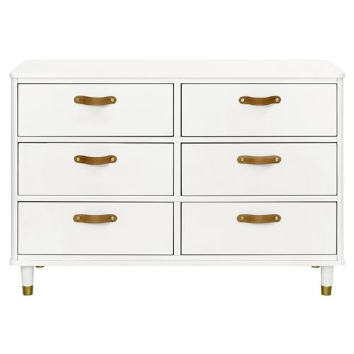 Namesake Tanner Modern Classic White Wood 6-Drawer Assembled Dresser | Kathy Kuo Home