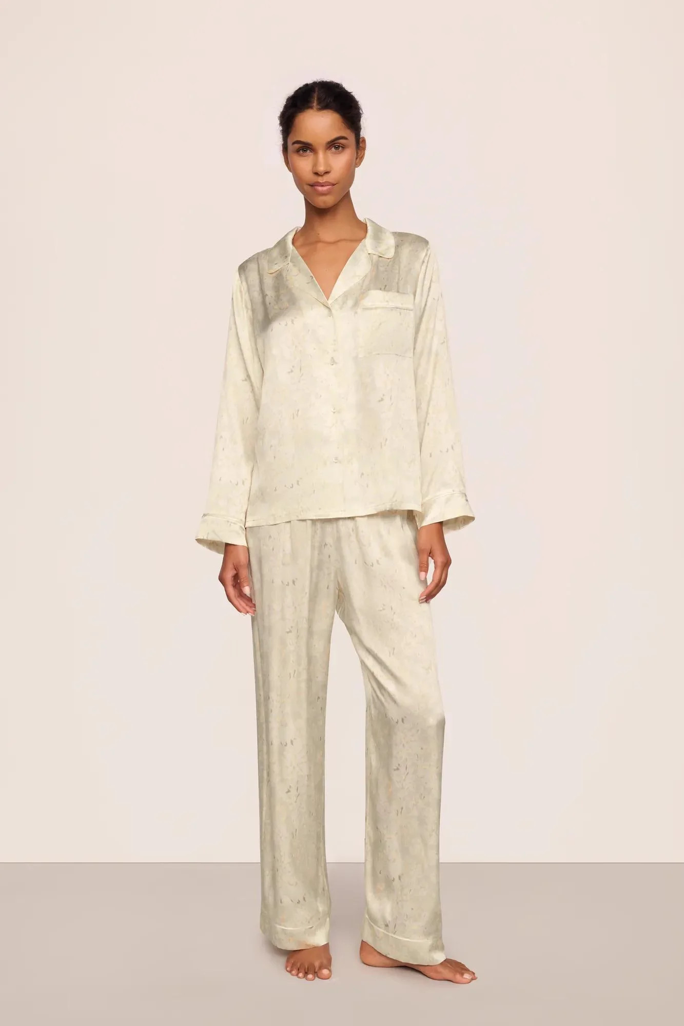 Inez Washable Silk Printed Long PJ Set | Eberjey