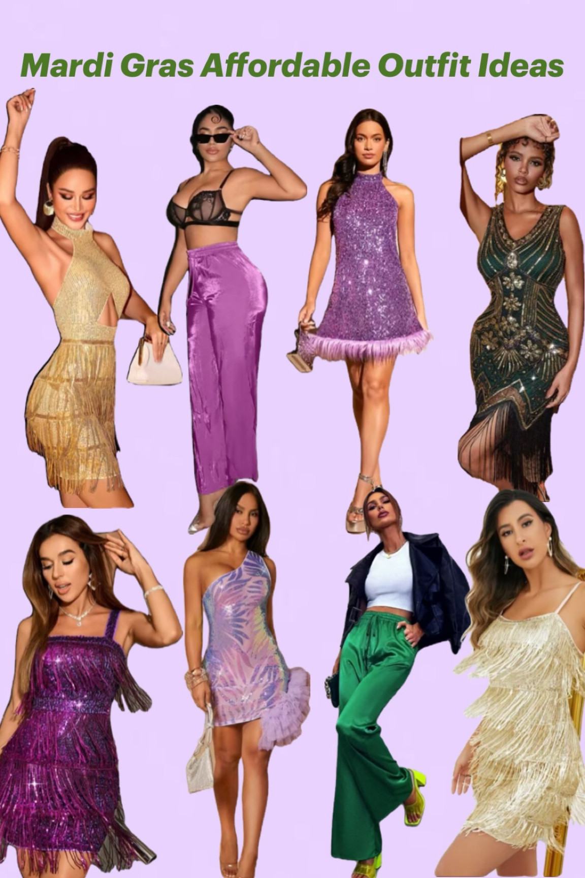 Affordable Mardi Gras Outfit Inspiration! 💚💜 


Green Outfits | Gold Sequin | Purple Outfit | Shein 

#LTKfindsunder50 #LTKparties 

#LTKSeasonal
