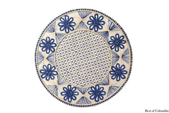 Flowers Iraca/Raffia Placemat - 6+ Colors 36cm | Etsy (US)