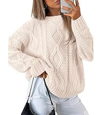 Trendy Queen Women's Oversized Cable Knit Sweaters 2026 Fall Outfits | Amazon (US)