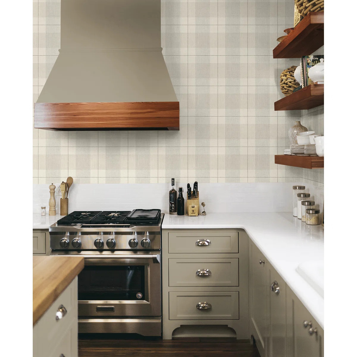 Gracie Oaks Blue & Beige Peel And Stick Wallpaper | Wayfair North America