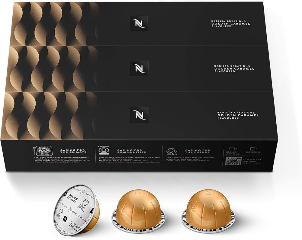 Nespresso Capsules Vertuo, Golden Caramel, Medium Roast Coffee, 30 Count Coffee Pods | Amazon (US)