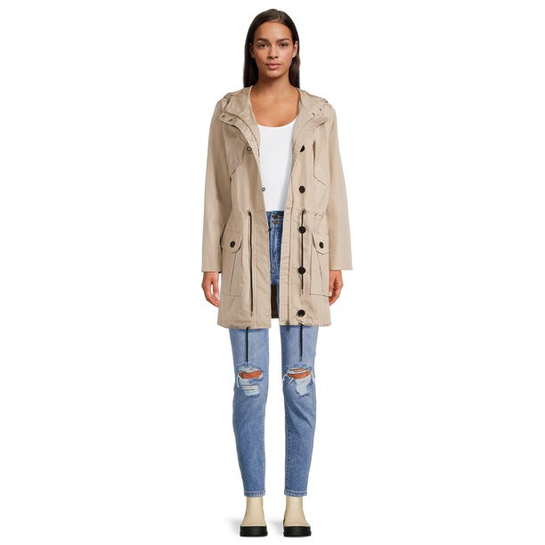 Urban Republic Women's Poly-Techno Hooded Anorak Jacket | Walmart (US)