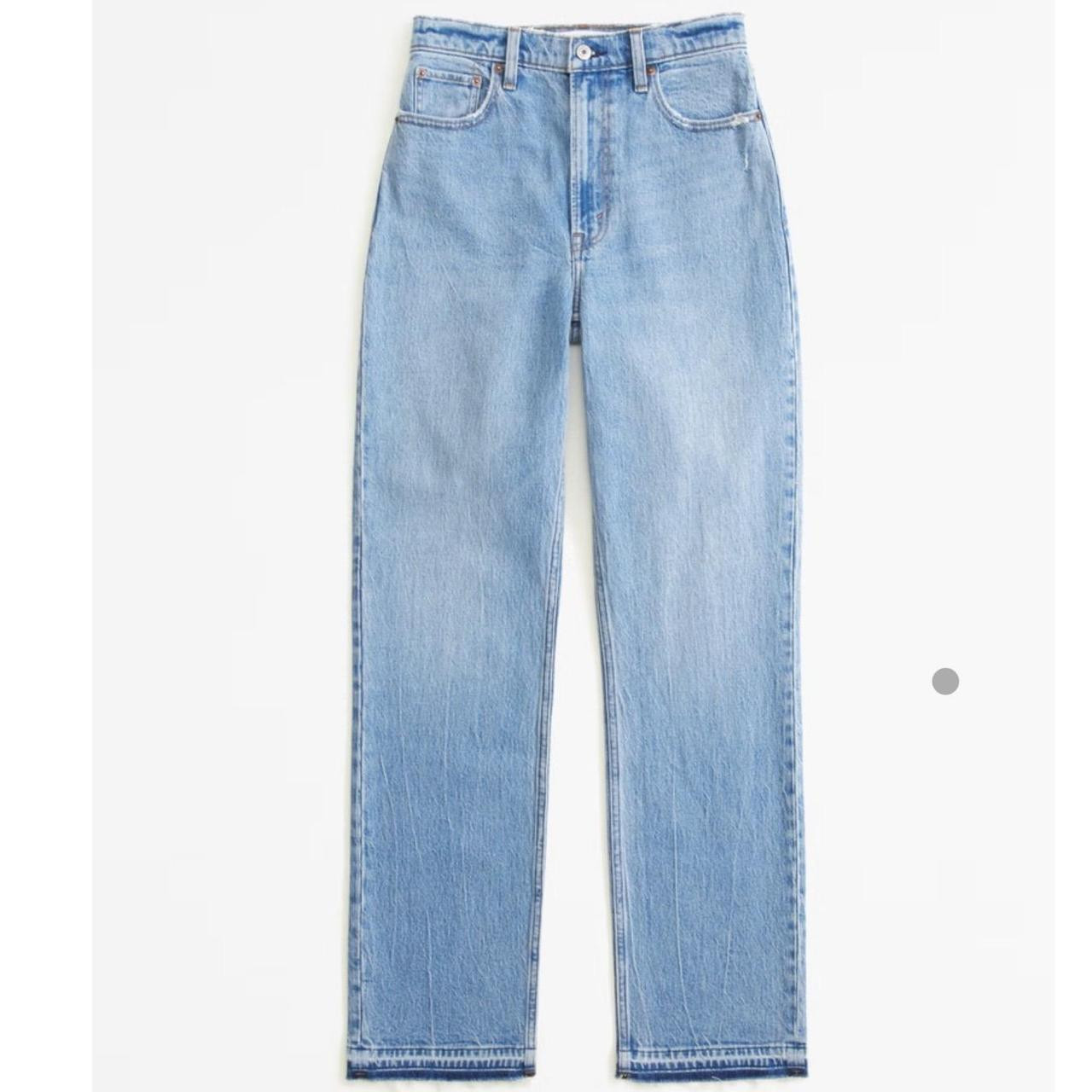 Abercrombie & Fitch Women's High waisted Jeans - Blue - 33 | Depop US