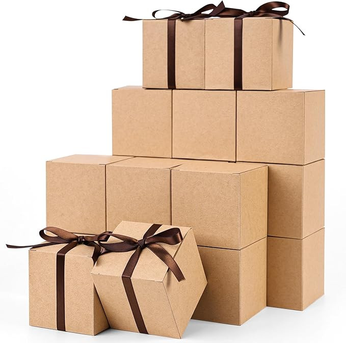 VGOODALL 50PCS Party Favor Boxes, Small Gift Boxes Mini Gift Boxes with Ribbons 3 x 3 x 3 inches ... | Amazon (US)