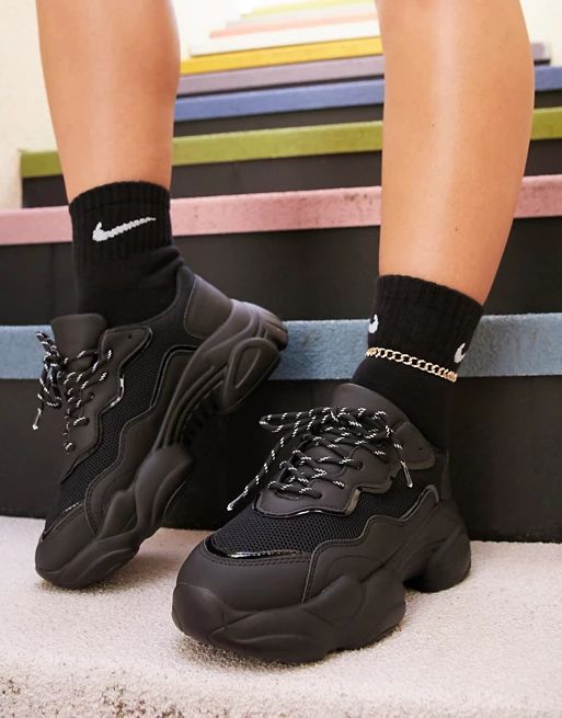 ASOS DESIGN Destined chunky sneakers in black | ASOS (Global)