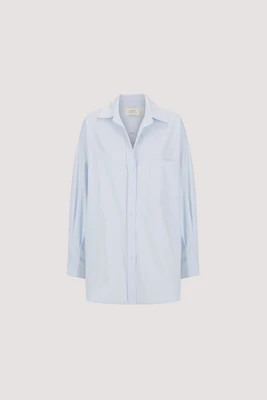 RHEA 2.0 ICE BLUE OVERSIZED COTTON SHIRT | DISSH