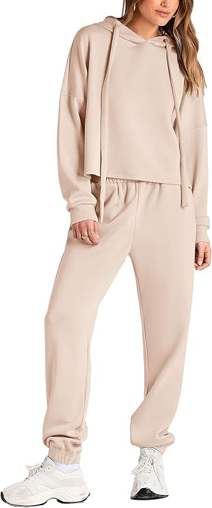 PRETTYGARDEN Womens Fall Two Piece Outfits Sweatsuits Set Long Sleeve Hoodies Sweatshirt Pullover... | Amazon (US)