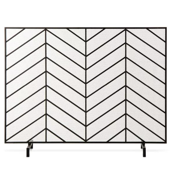 Best Choice Products 38x31in Single Panel Handcrafted Iron Chevron Fireplace Screen w/ Distressed... | Target