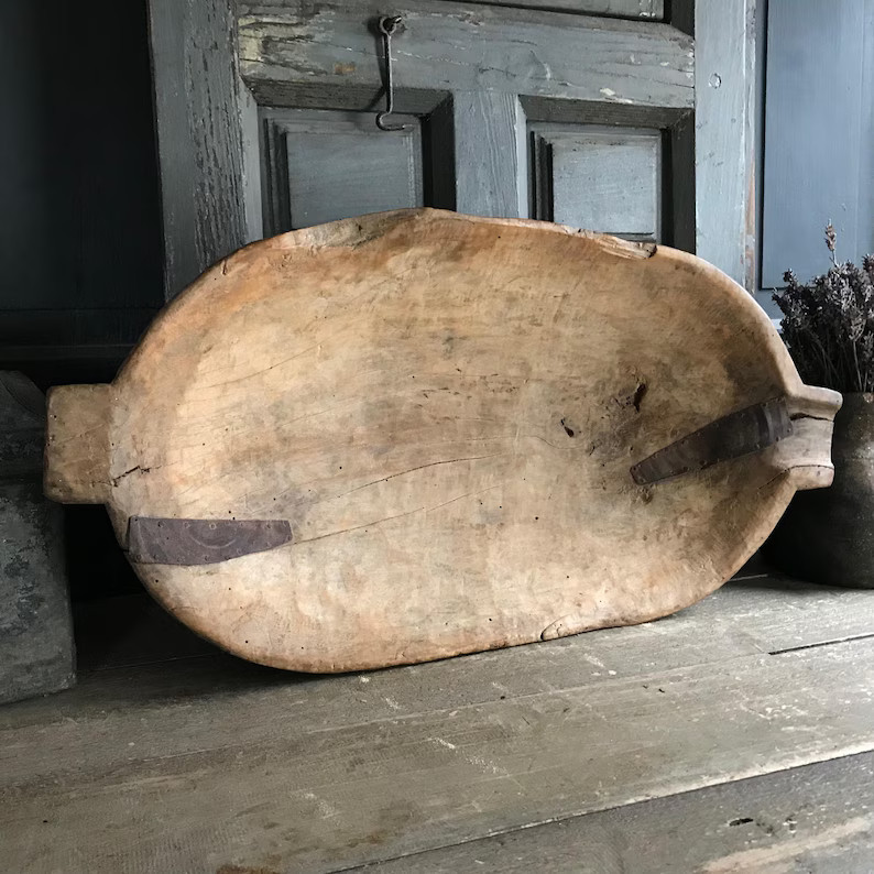 European Farmhouse Wood Bowl, Trencher, Trough, Cheese, Breadmaking, Dough Proofing, Proving, Rus... | Etsy (US)