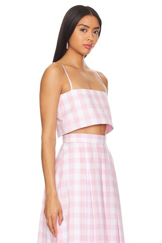 Azeeza Walton Top in Tea Pink Gingham from Revolve.com | Revolve Clothing (Global)