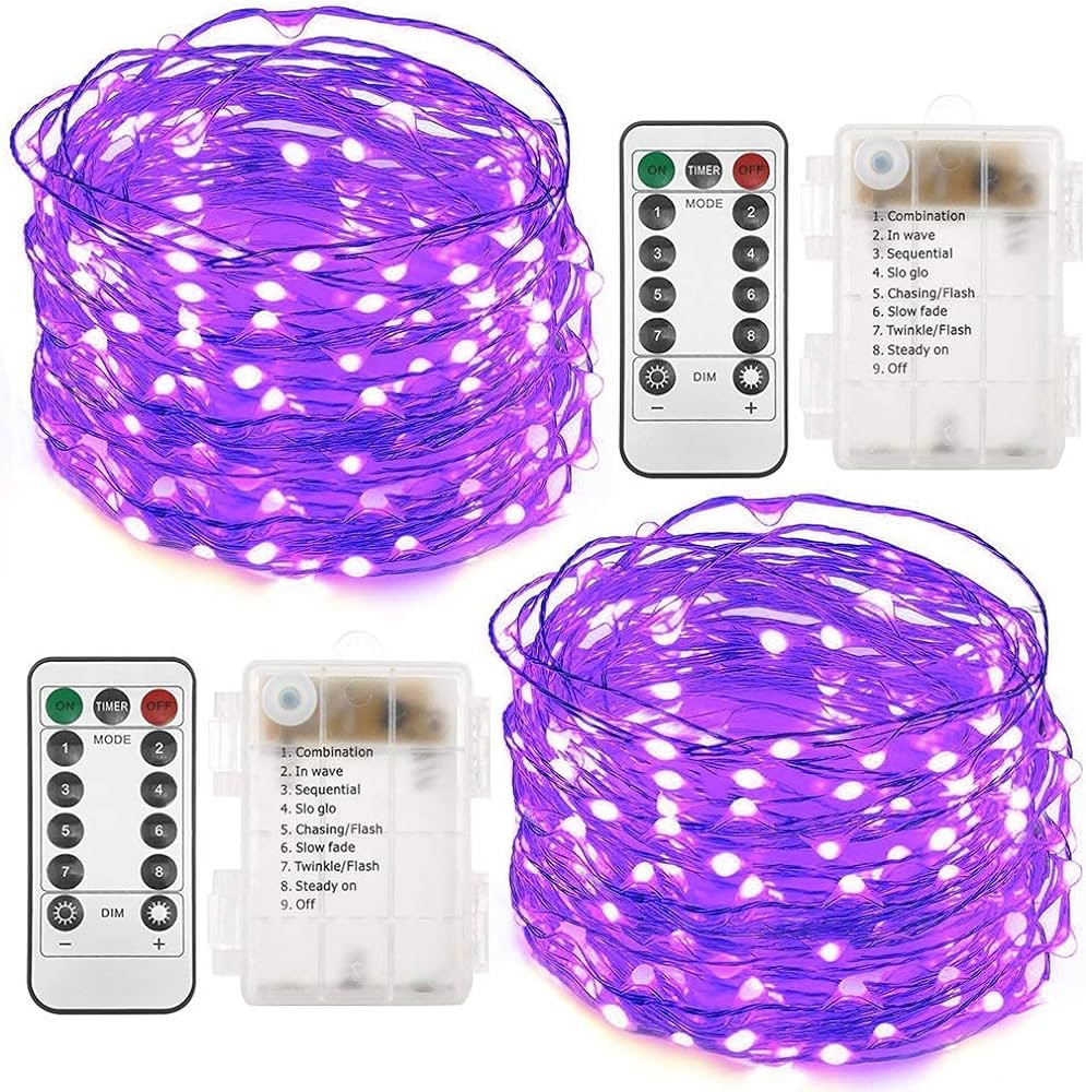 Twinkle Star 2 Pack Halloween Fairy Lights Battery Operated, 33 ft 100 Led String Lights Remote C... | Amazon (US)