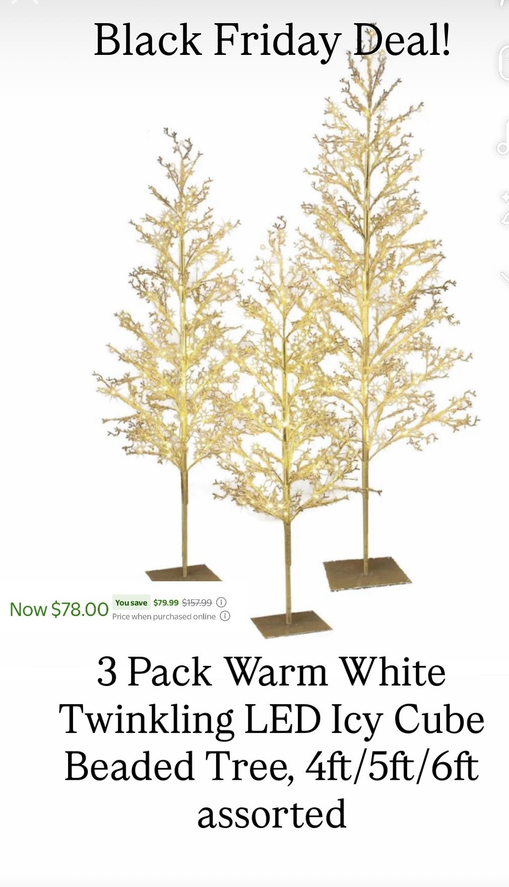 My Texas House Black Friday Deal!
These warm white twinkling icy cube beaded trees (4ft/5ft/6ft — set of 3!) are ONLY $78 right now! ✨
Such a gorgeous, cozy holiday glow.

Grab the deal before it’s gone! 🎄

#LTKHome #LTKHoliday #LTKFindsUnder100