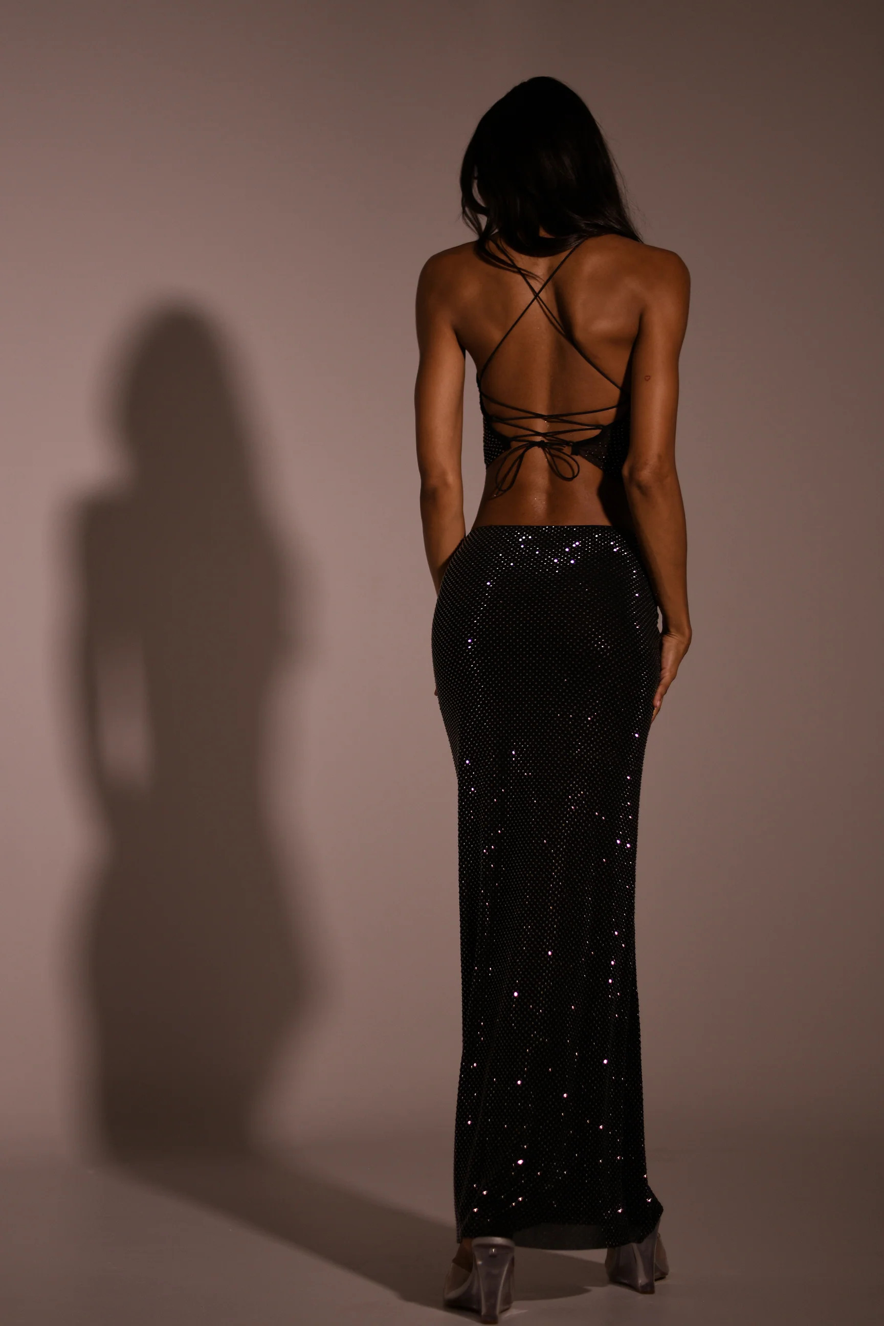 Erika Diamante Maxi Skirt - Black | Meshki (APAC)