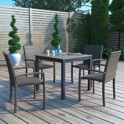 Outdoor Patio Square Dining Table with Dining Chairs | Wayfair North America