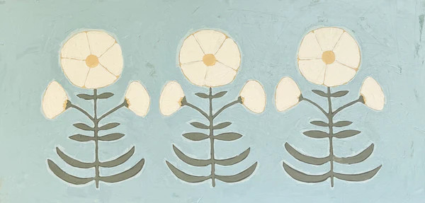 Jaipur Botanical Trio in Cornflower Blue | Well + Wonder Artist Collective