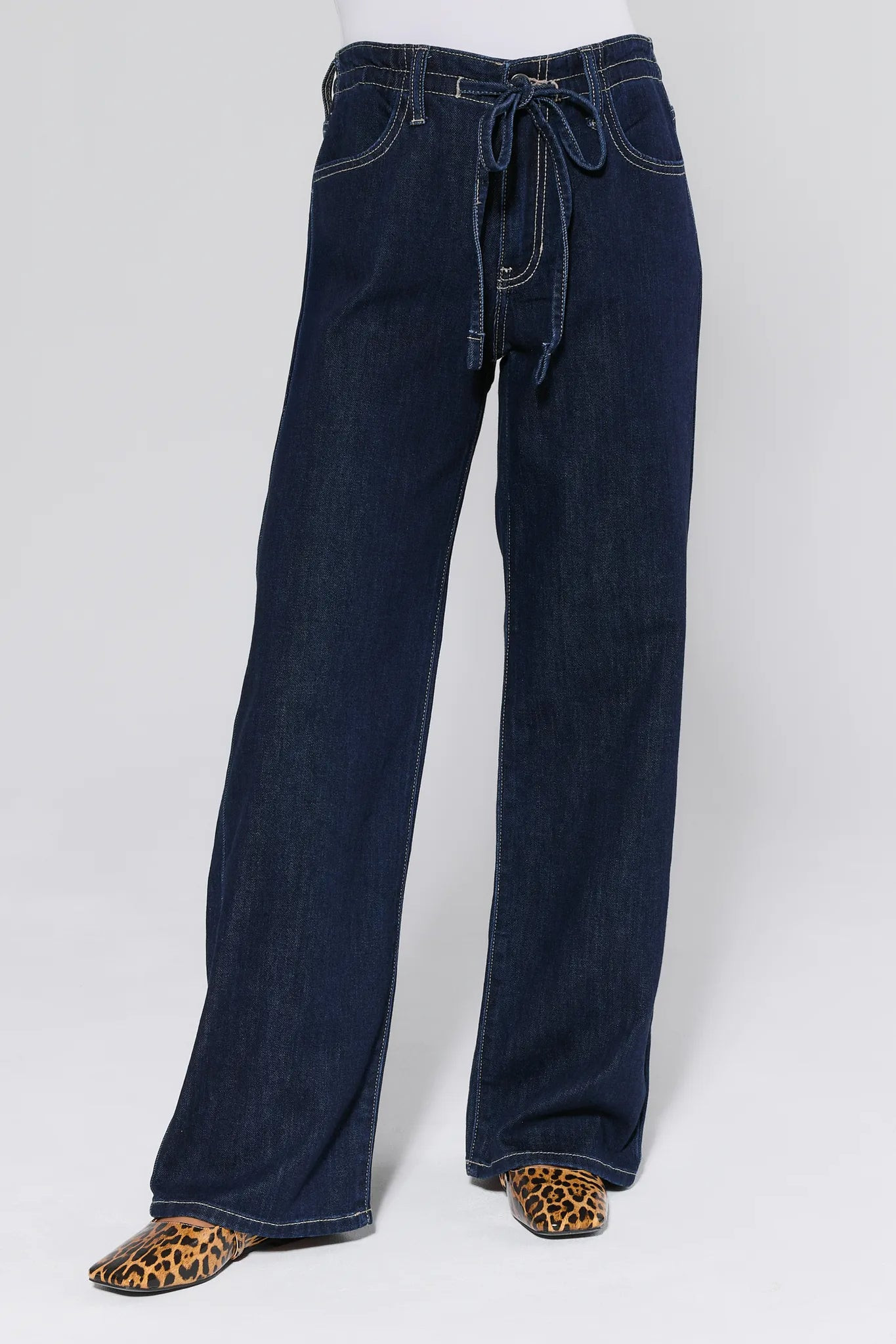 Kai Dark Wash Drawstring Jeans | Avara
