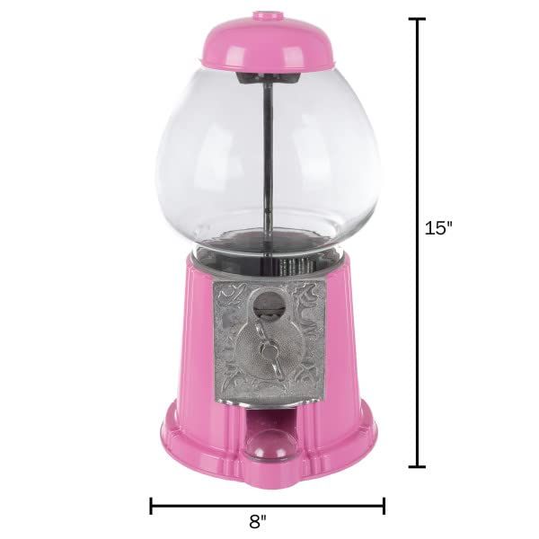 15-Inch Mini Gumball Machine - Vintage Candy Dispenser with Glass Globe, Metal Base, and Free Spi... | Amazon (US)