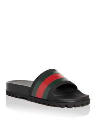 Gucci Men's Web Signature Stripe Slide Sandals  | Bloomingdale's Men Shoes Sandals & Slides | Bloomingdale's (US)