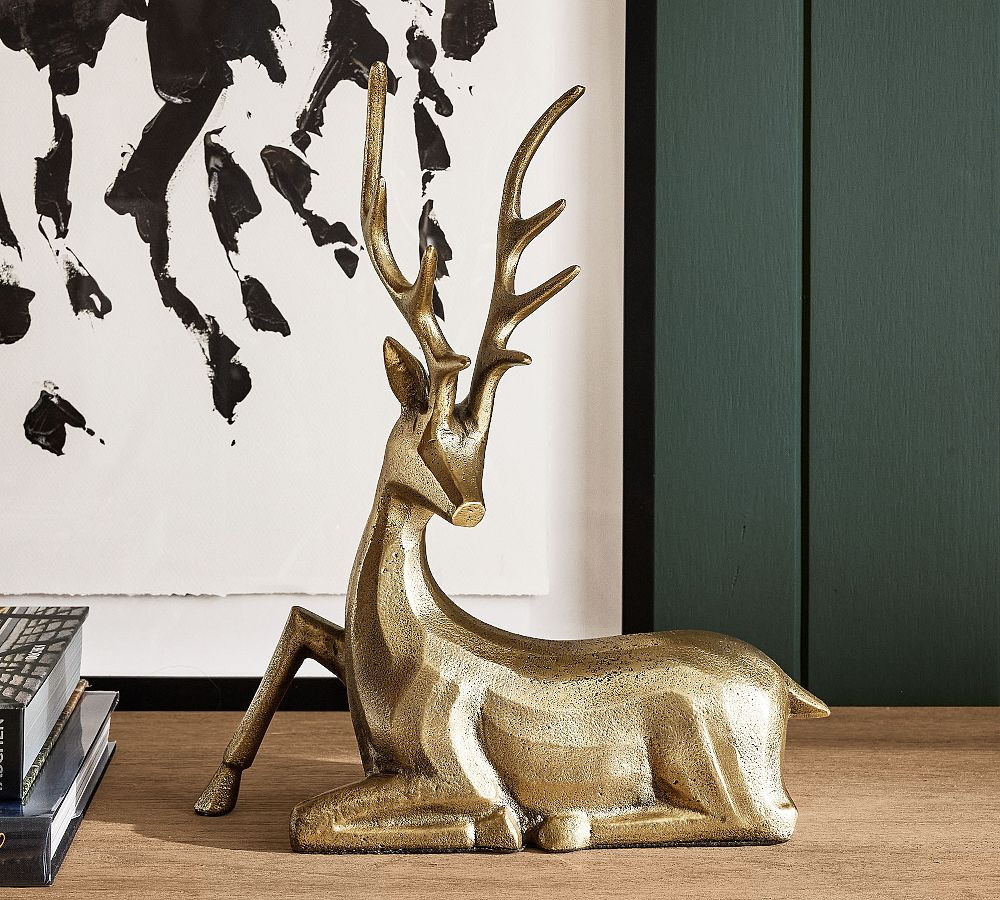 Brass Stag Reindeer Object | Pottery Barn (US)