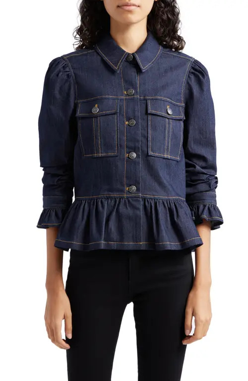 Cinq à Sept Delanie Denim Jacket in Indigo at Nordstrom, Size Large | Nordstrom
