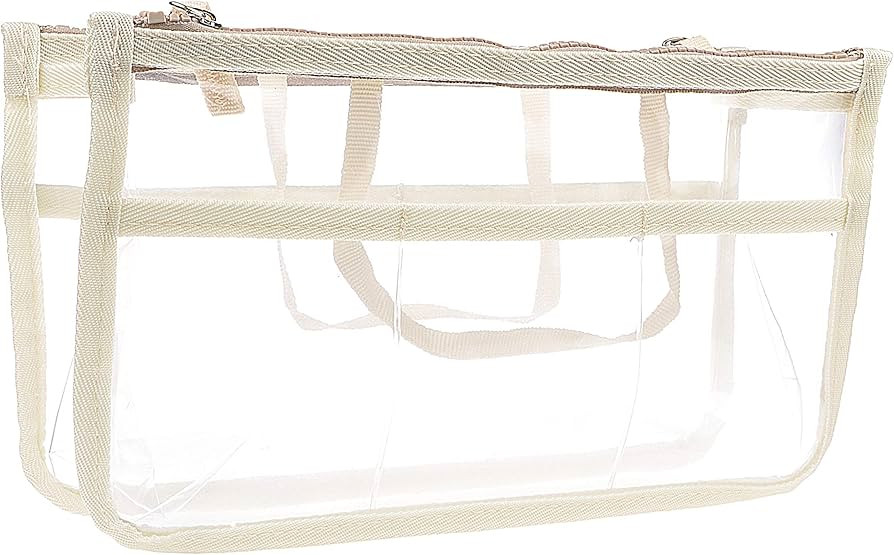 Vercord Translucent Purse Handbag Tote Pocketbook Bag Organizer Insert with Zipper Handle for Wom... | Amazon (US)