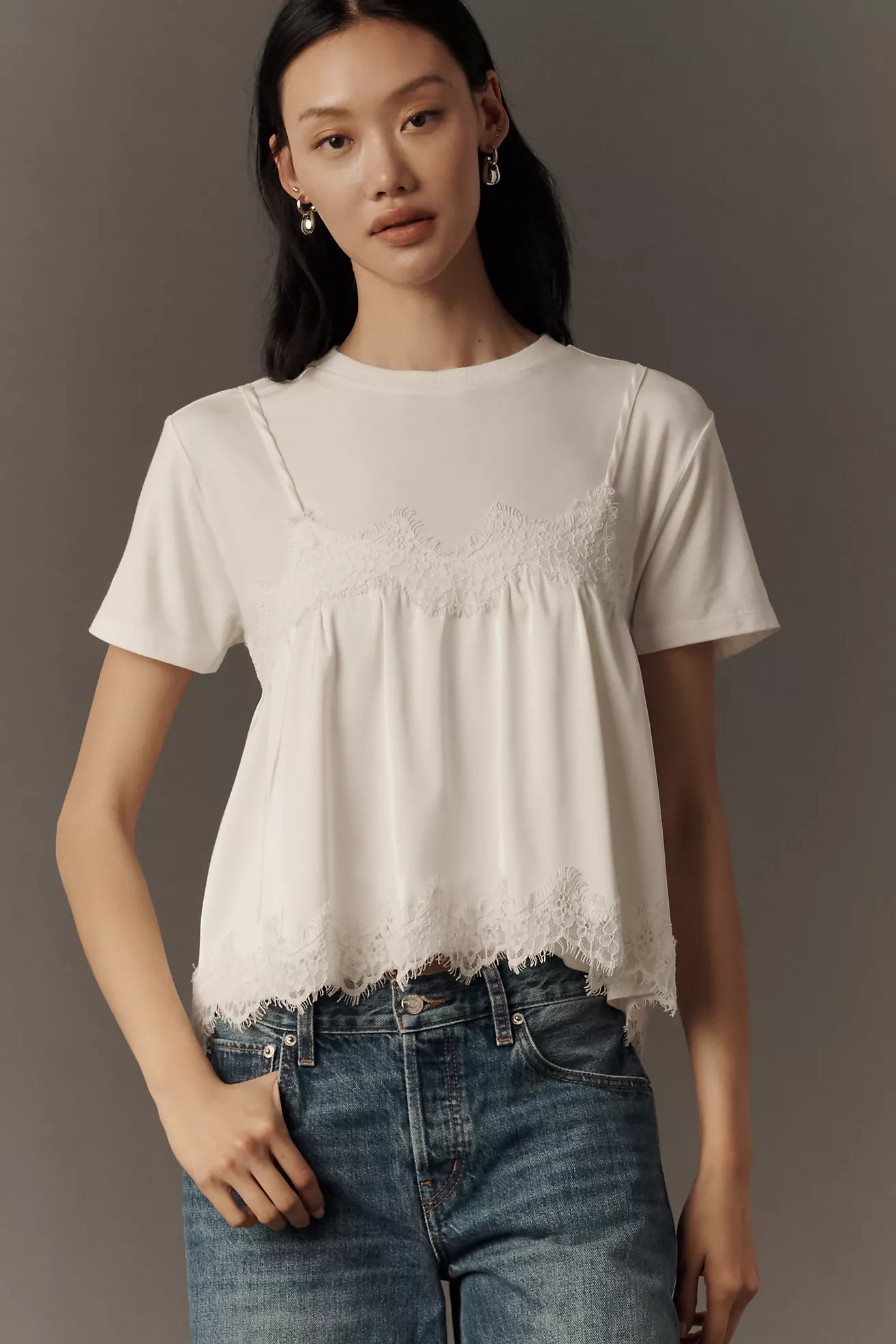 By Anthropologie Layered Twofer Tank T-Shirt | Anthropologie (US)